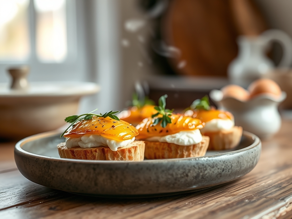 Bruschettas de ricotta y miel