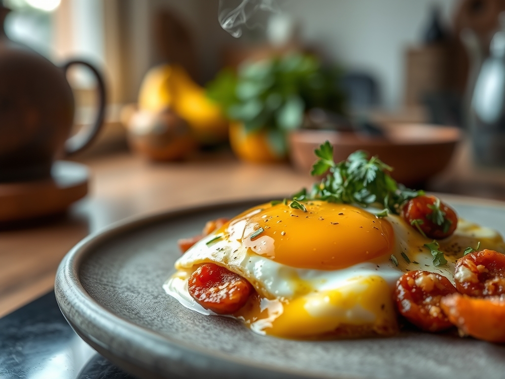 Huevos con chorizo picantes