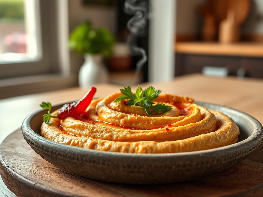 Hummus de pimiento asado