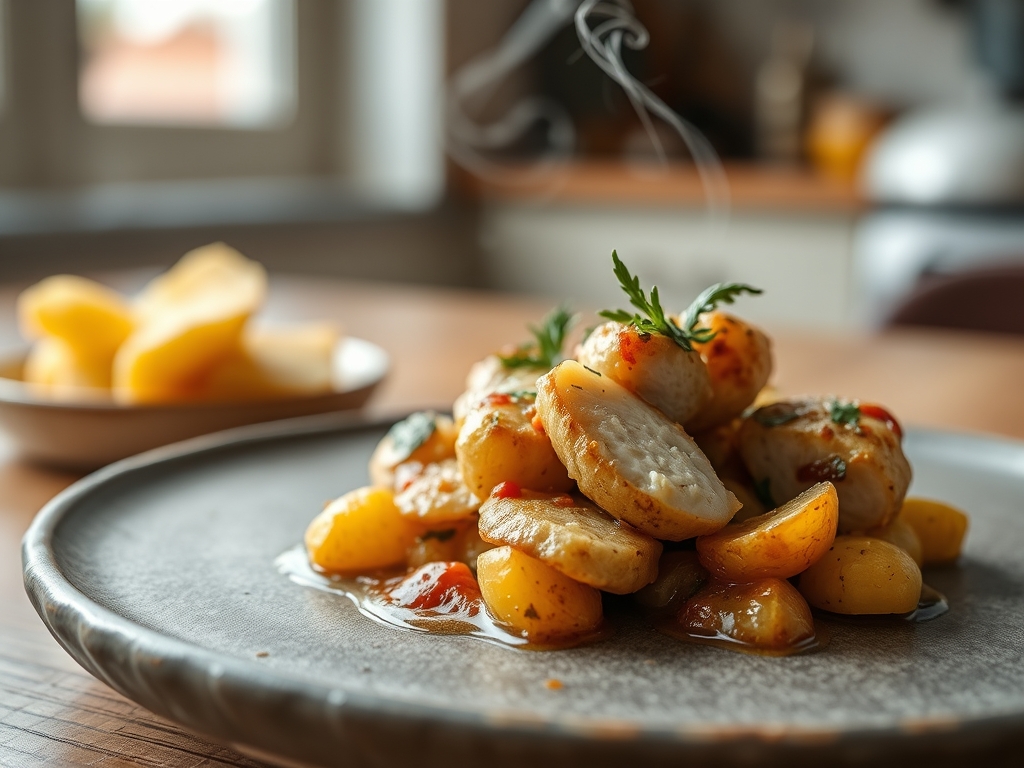 Muslos de pollo con patatas