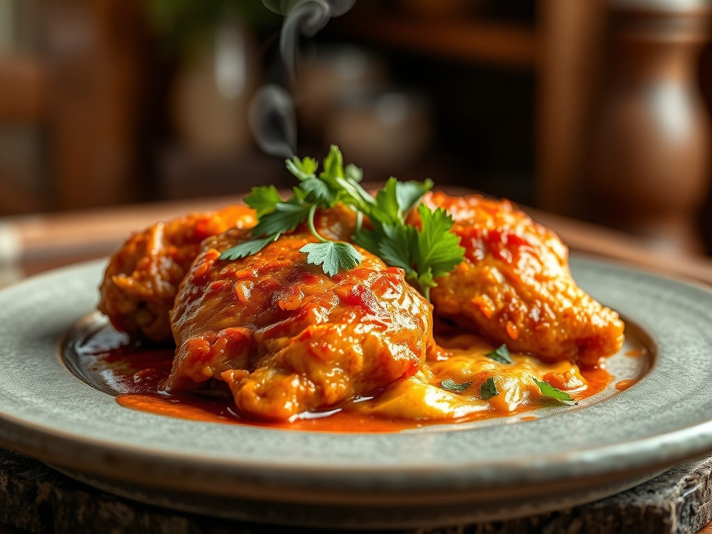 Pollo al curry rojo