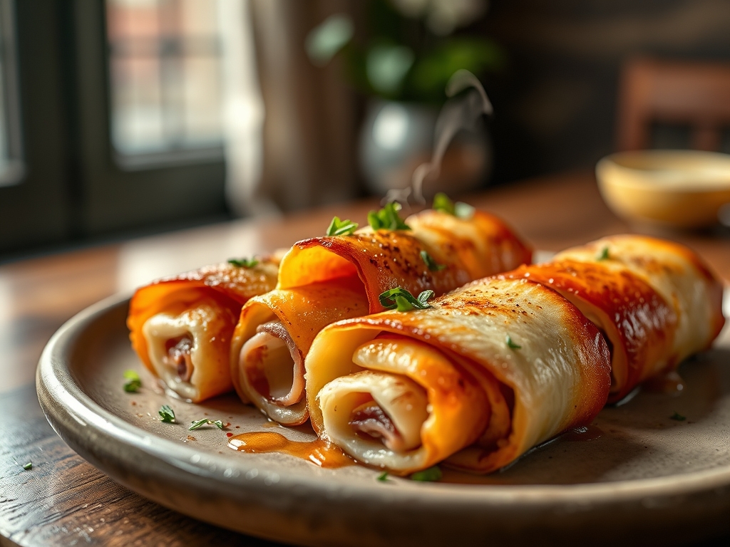 Rollitos de jamón y queso