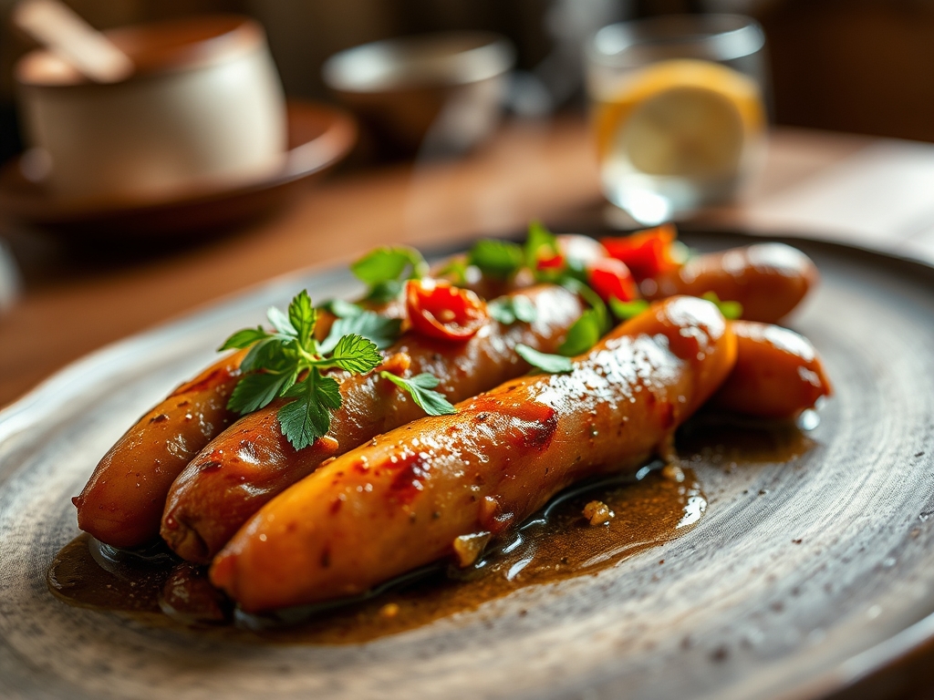 Salchichas con pimientos