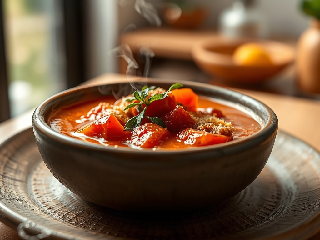 Sopa de tomate asado