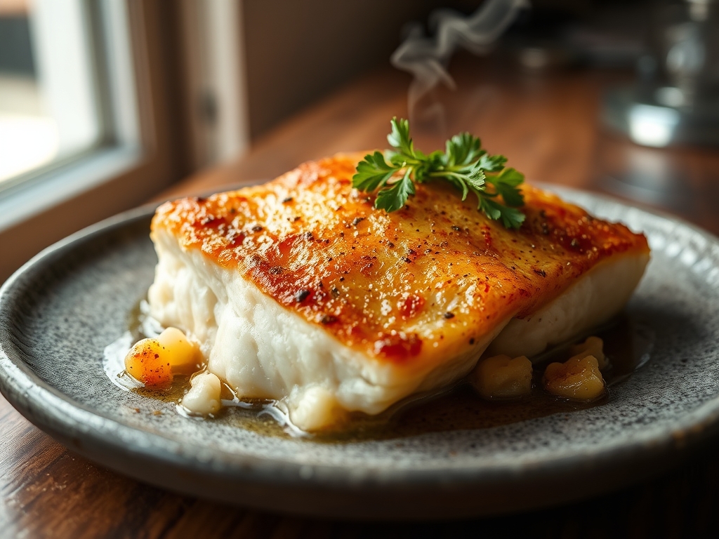 Bacalao con costra de almendra